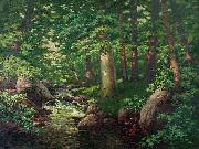 Charles Muller Woodland Stream France oil painting artist